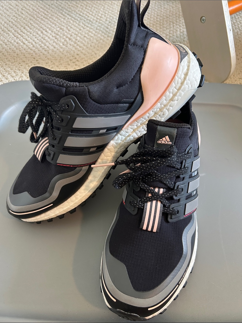 AdidasBlack and Pink Trail-Ready Sneakers